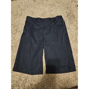 Lands' End Boys Navy Chino Shorts Size 18 Solid Flat Front Classic Style